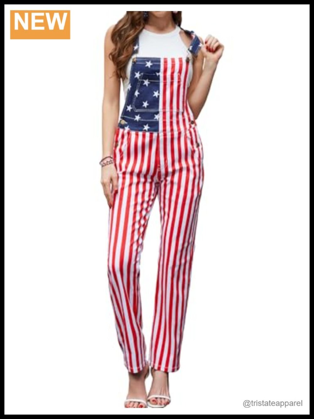 American Flag Overalls for Women Bib Jumpsuit Festival Outfit